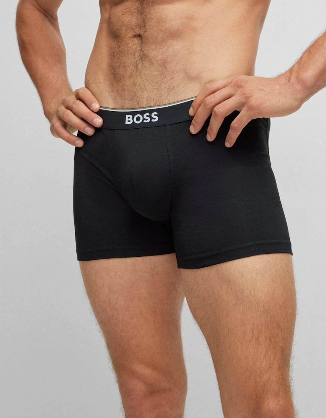 Men's BOSS Orange Power Three Pack Mens Stretch Cotton Boxer Briefs With Logos NOS - White - Size: 35/34/32