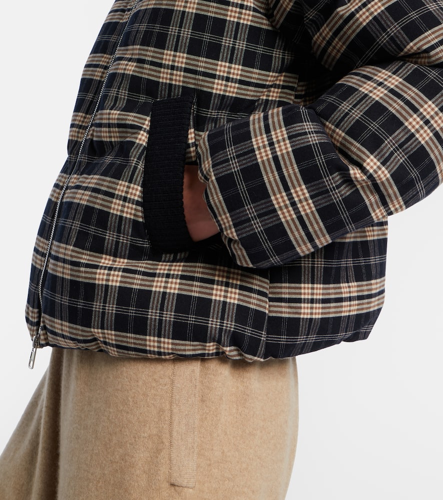 Bryony checked flannel puffer jacket