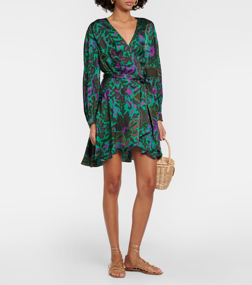 Bridget printed satin minidress