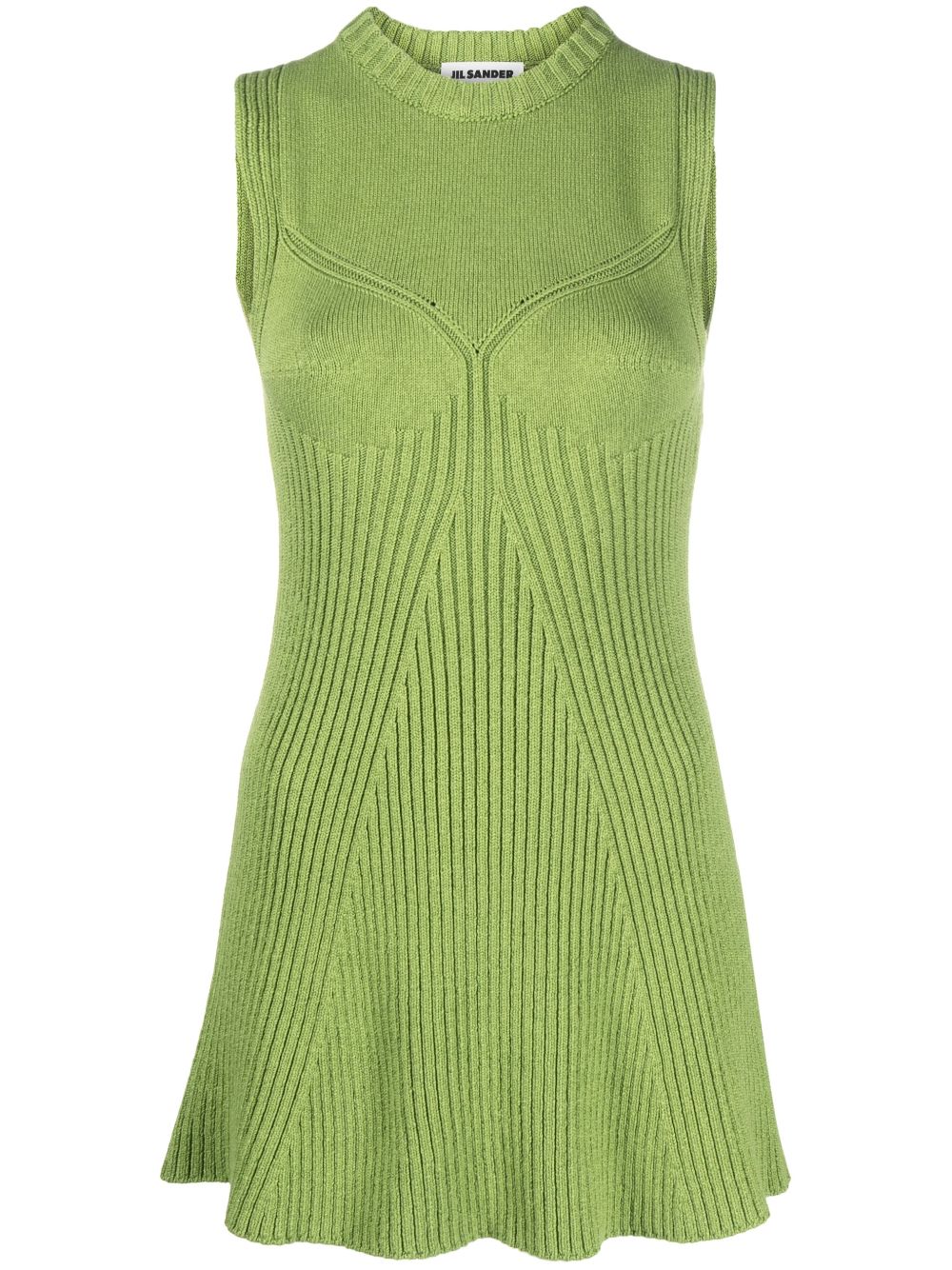 Sleeveless ribbed-knit top - Brown