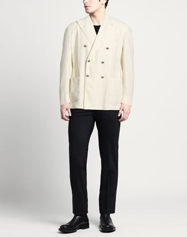 L. b.m. 1911 Man Blazer Cream Size 42 Virgin Wool, Wool, Linen