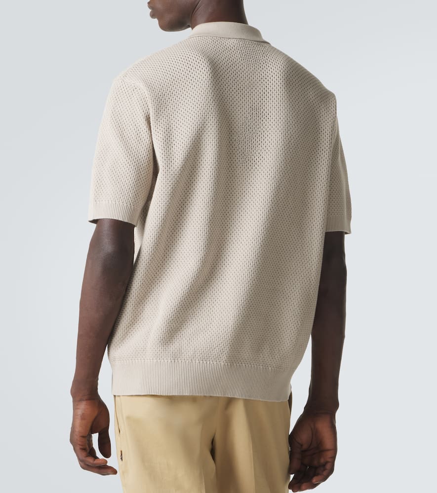 Knitted cotton polo shirt
