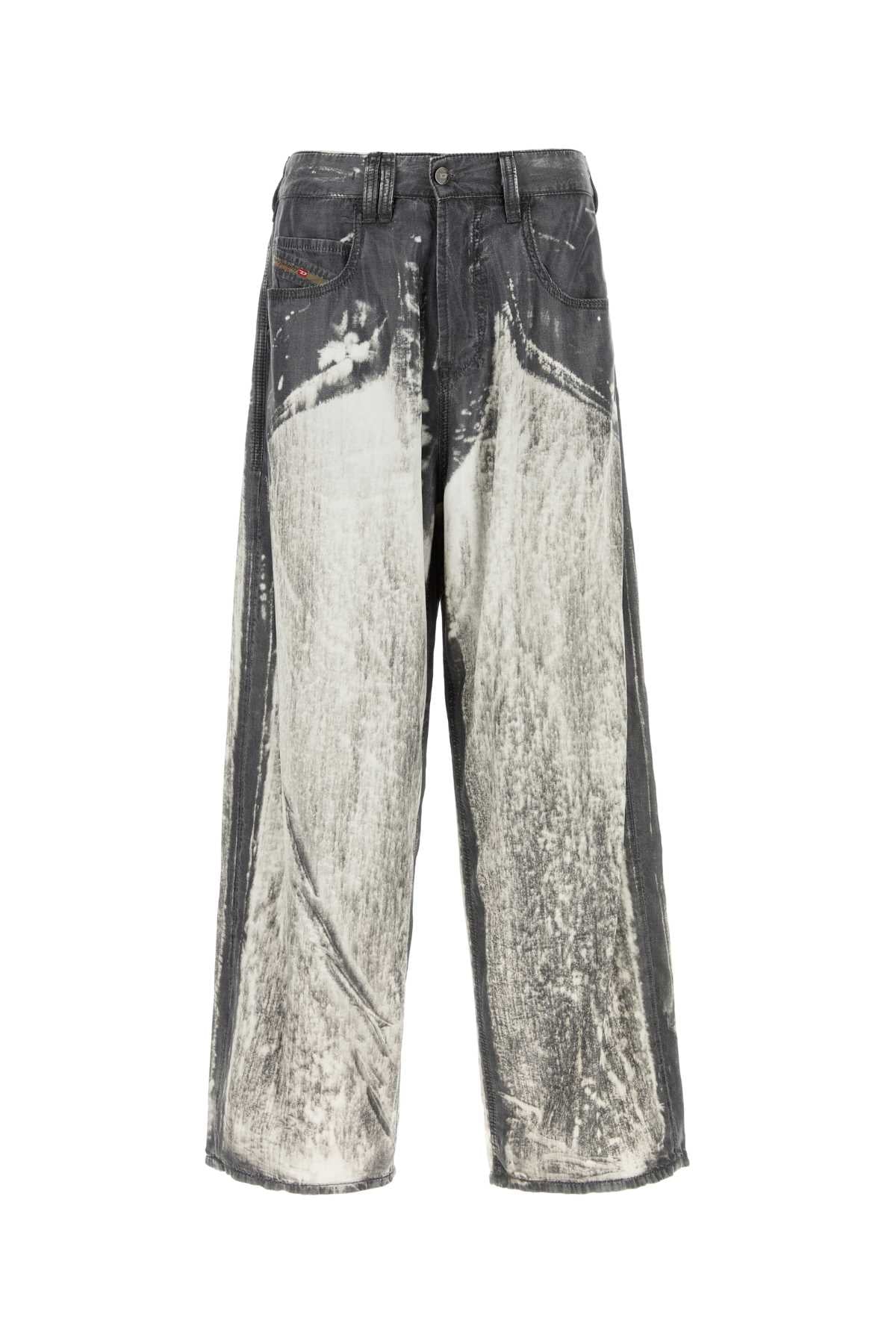 Two-Tone Lyocell Jeans — Gray
