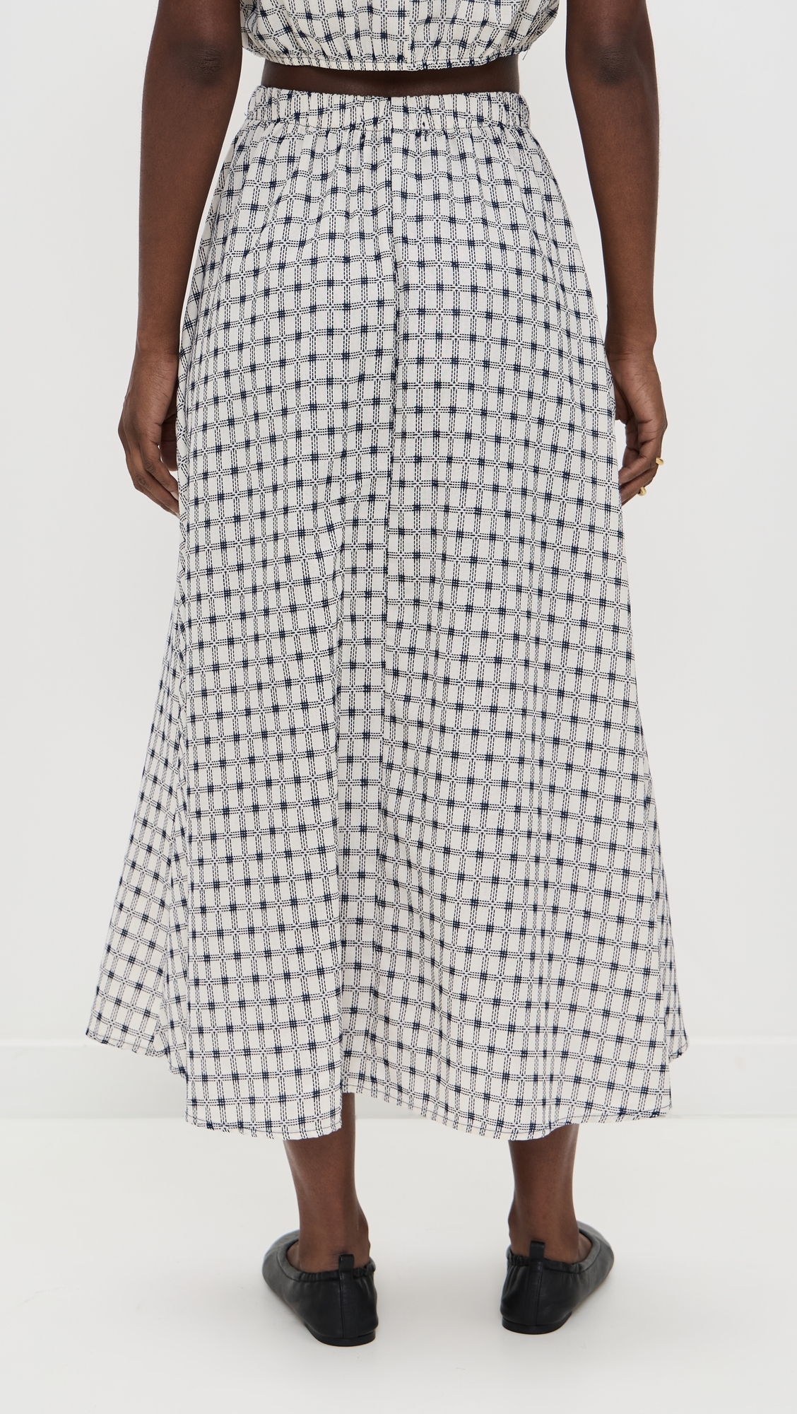 Martha Skirt Gunmetal Plaid