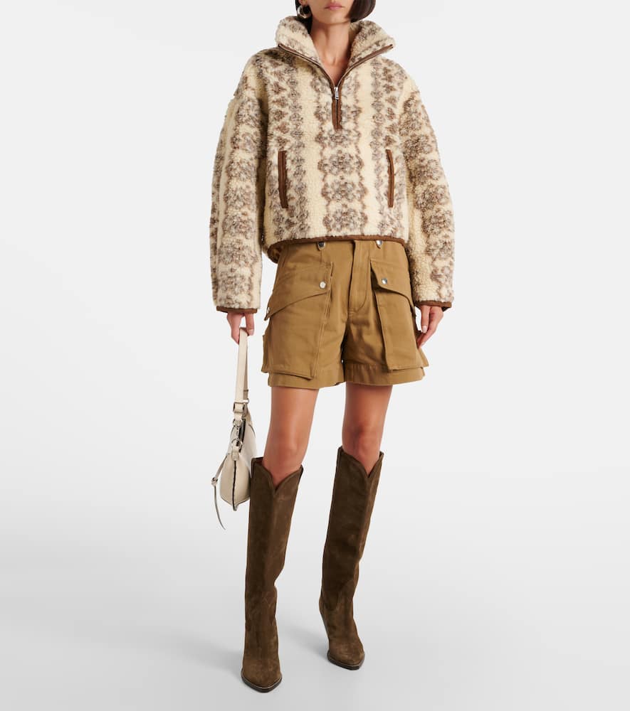 Marant Etoile Marie printed teddy half-zip sweater