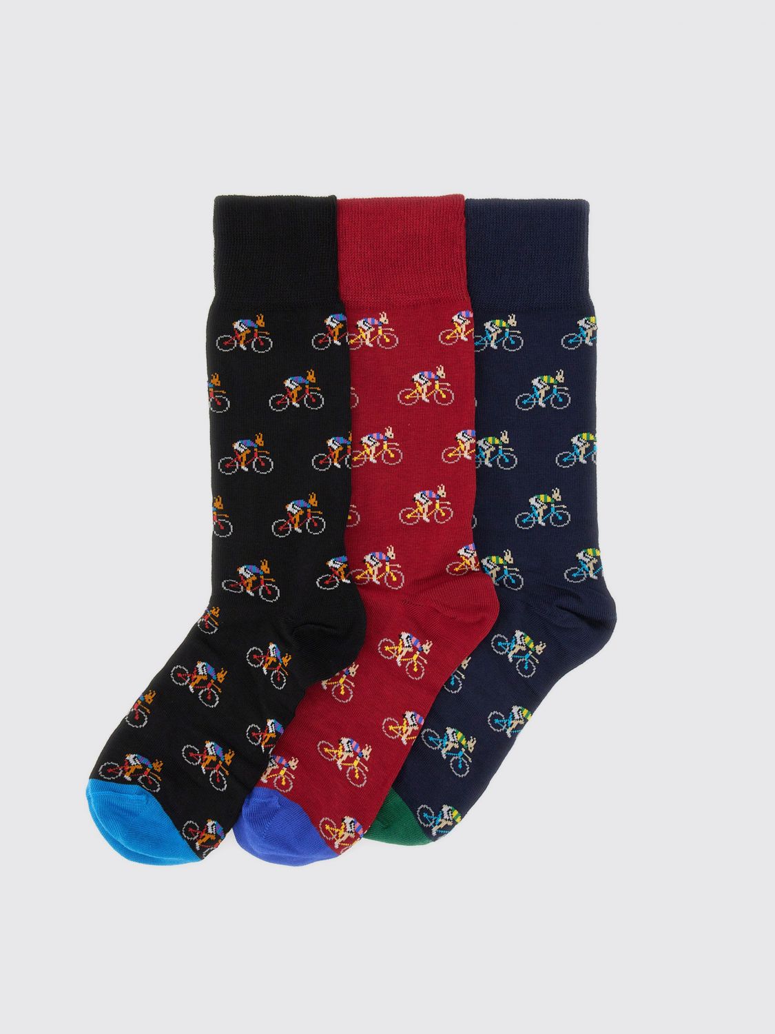 Knitted socks (pack of three) - Red