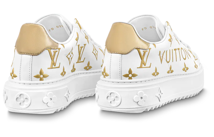 (WMNS) Time Out Sneakers 'White with Gold Monogram'