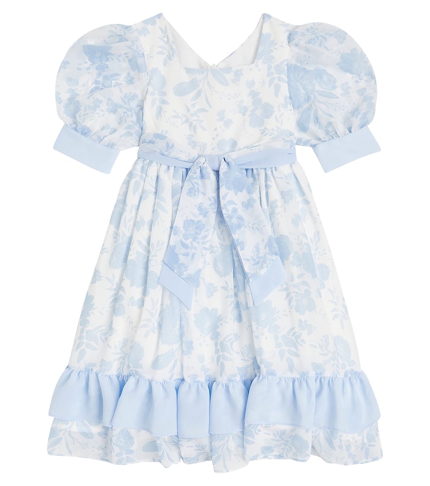 Patachou Bow-detail floral chiffon dress