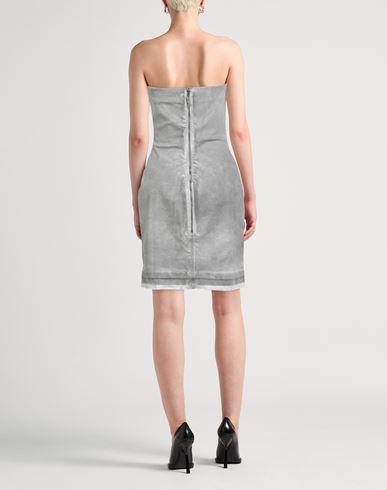 Woman Mini dress Grey Size L Cotton, Elastomultiester, Natural rubber