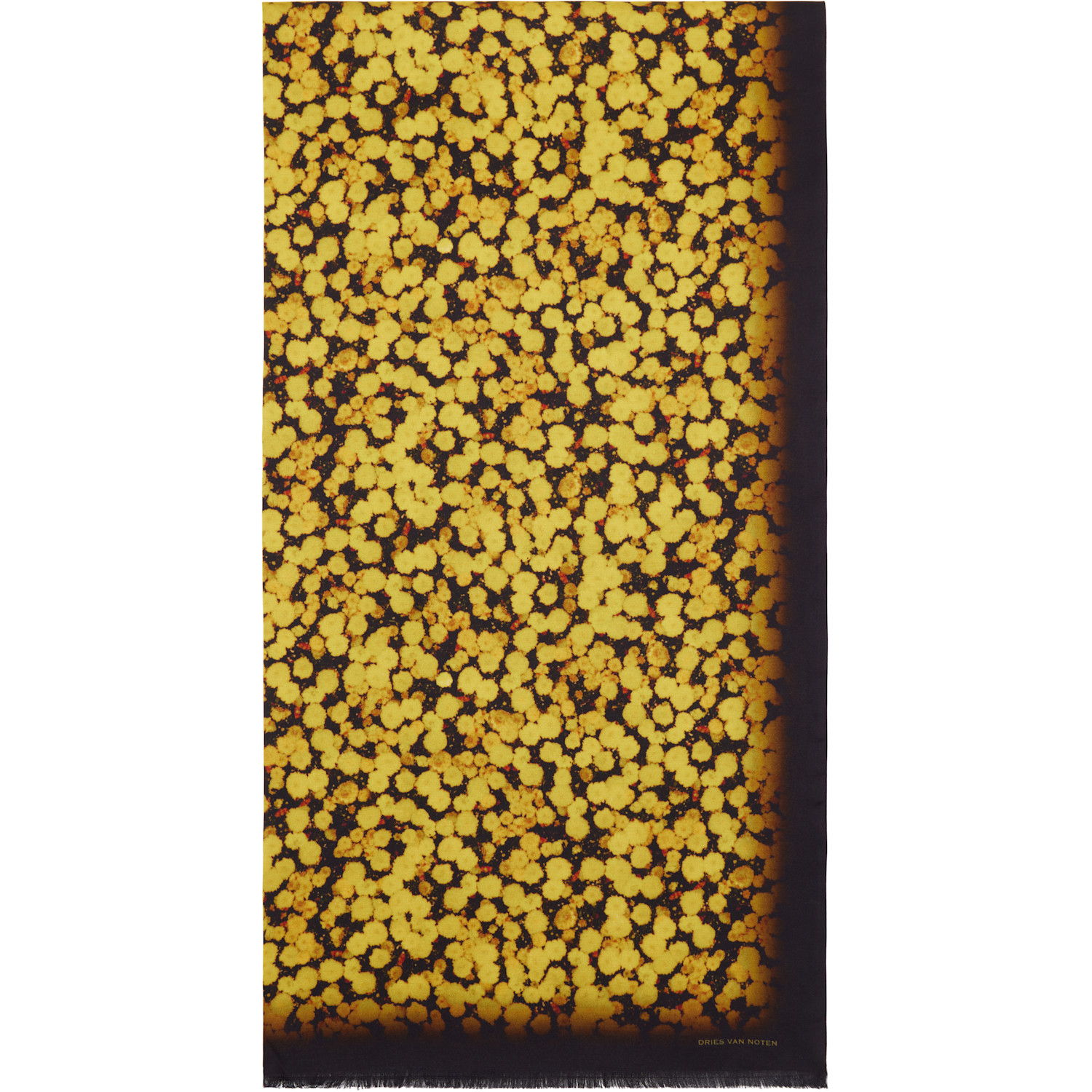 Black & Yellow Printed Satin Scarf