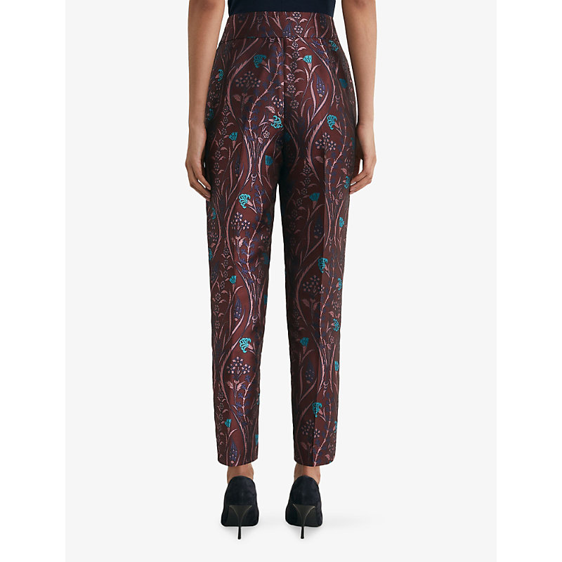 Womens Zayla Jacquard Tapered-Leg Woven Trousers