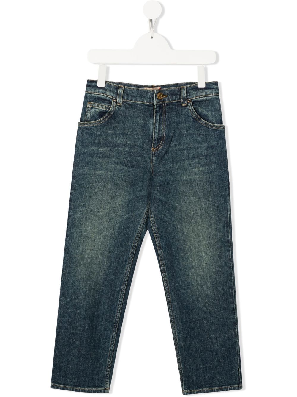 Horsebit straight-leg jeans - Blue