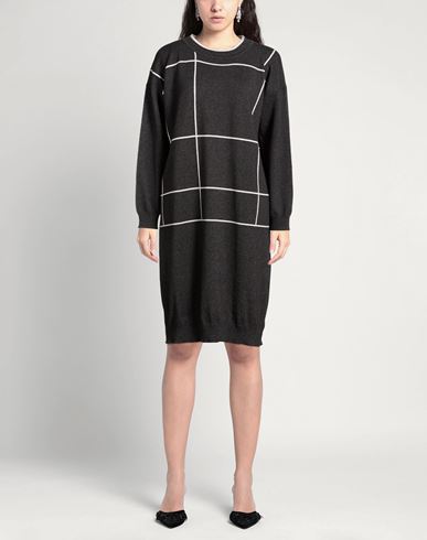 Woman Mini dress Lead Size 14 Merino Wool, Viscose, Cashmere