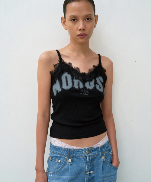 NO RUSH LACE SLEEVELESS BLACK