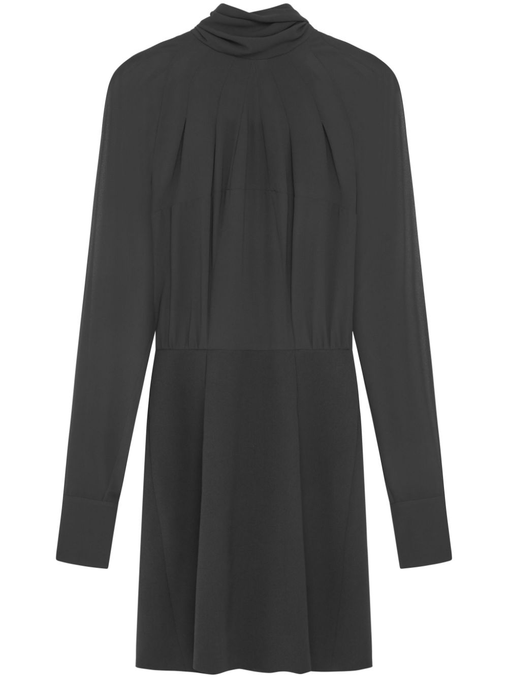 Ruched-detailing mini dress - Black