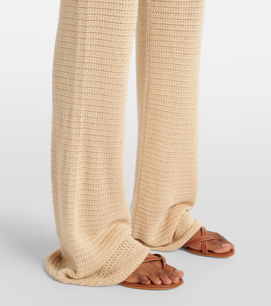 Lennon knitted cotton-blend flared pants