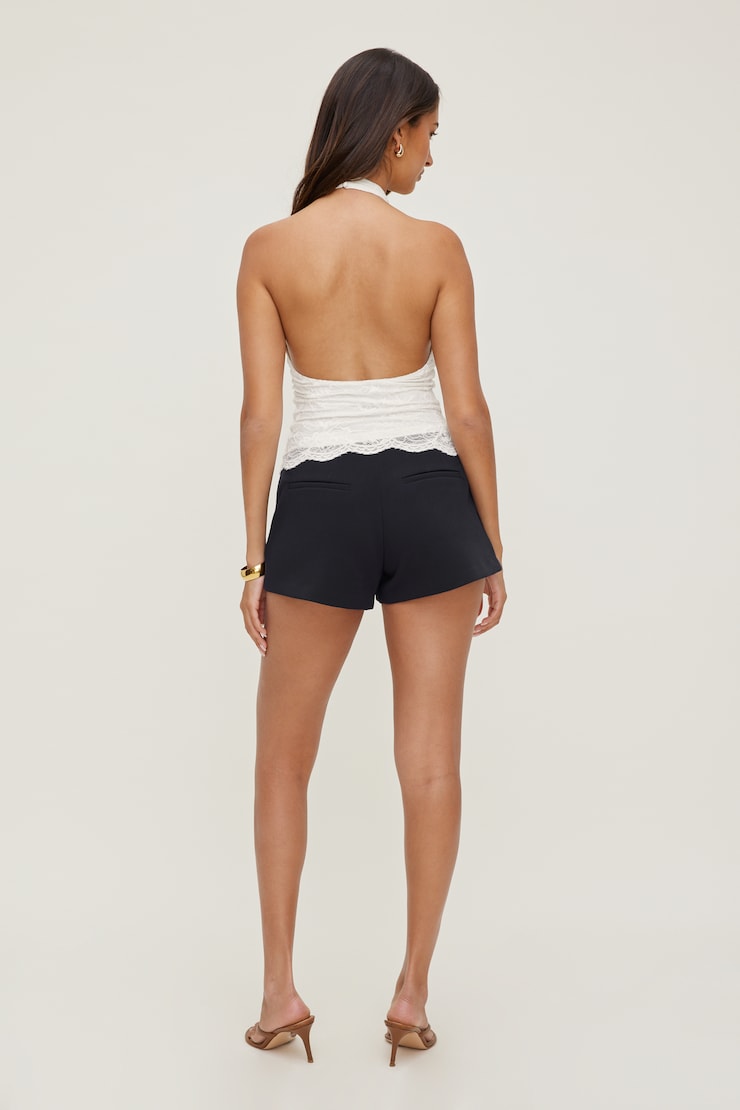 A Line High Rise Shorts - Navy - Women Clothing