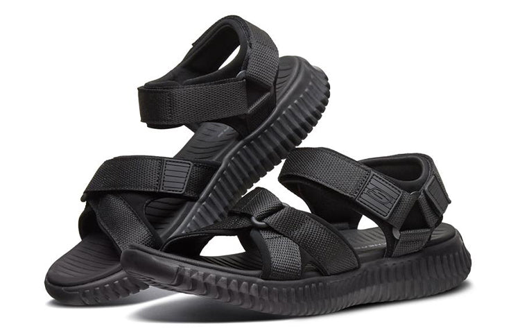 Elite Flex Velcro Sports Black Sandals