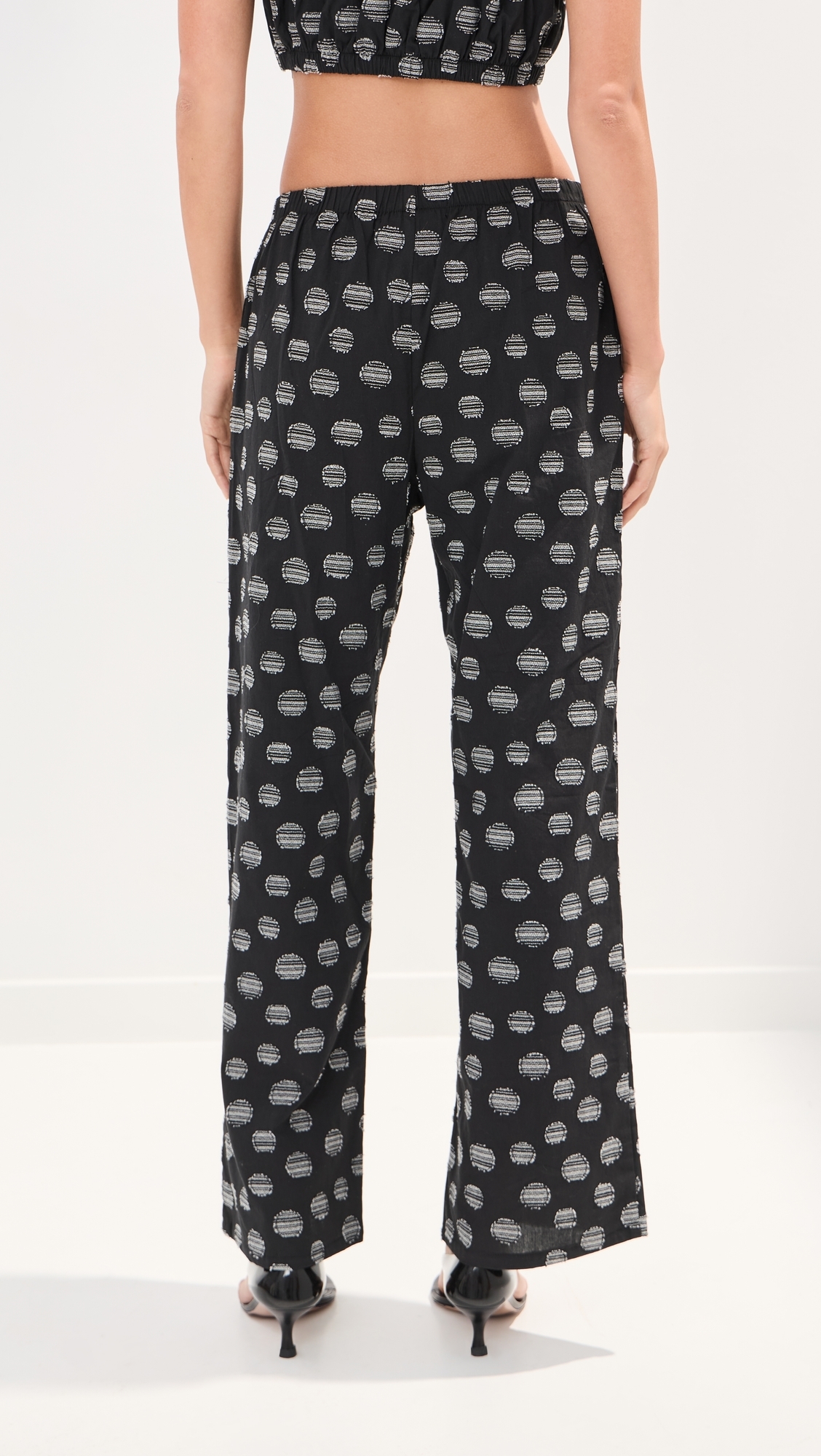 Camille Jacquard Dot Pants Black/White