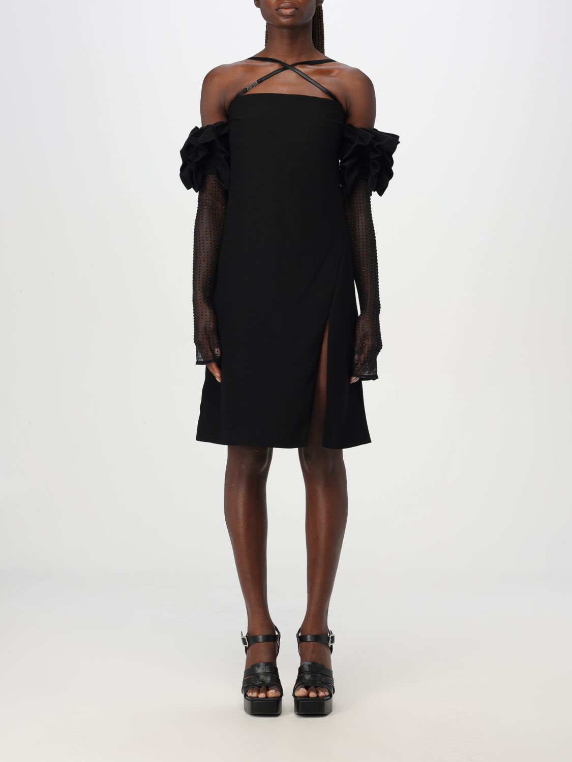 Off-shoulder mini dress - Black