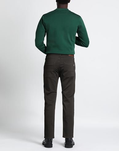Man Pants Dark brown Size 33 Cotton, Elastane
