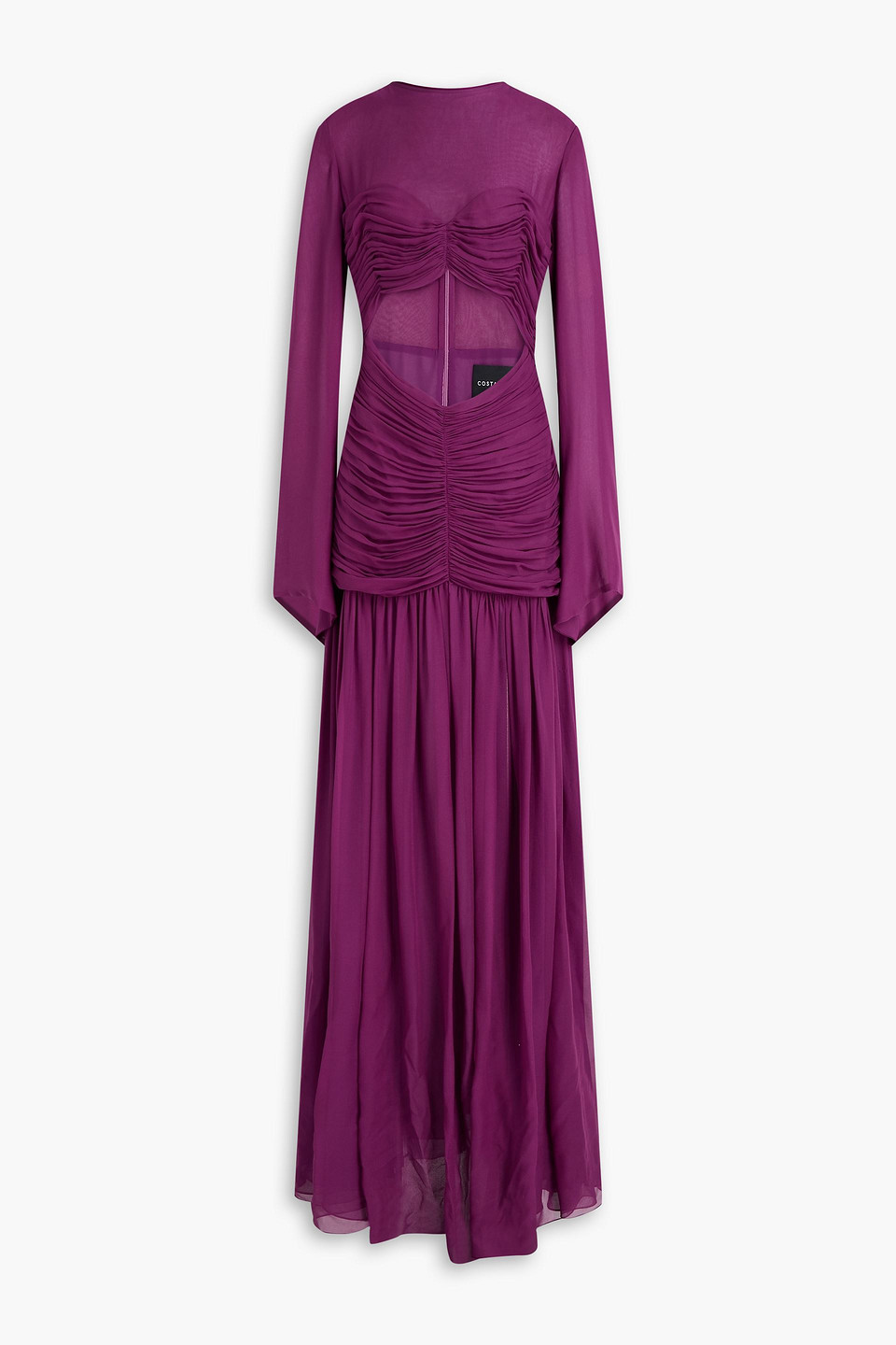 Cutout silk-chiffon gown - Purple - FR 40