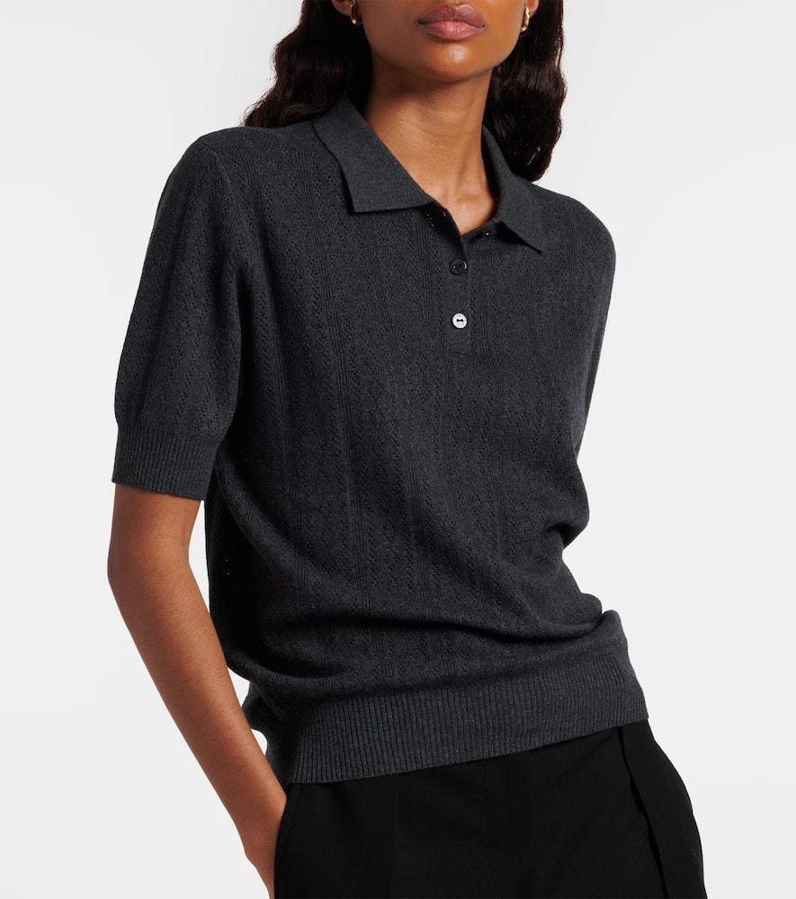 Cristine cotton and cashmere polo sweater