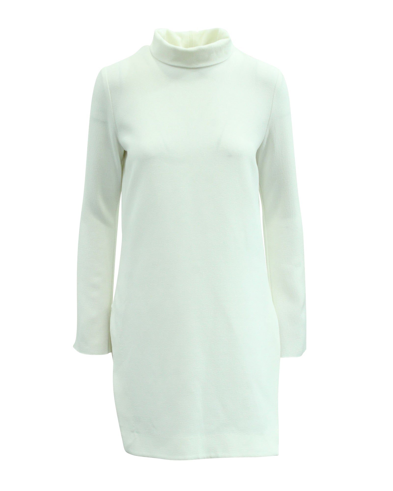 Mock Collar Top in White Polyester