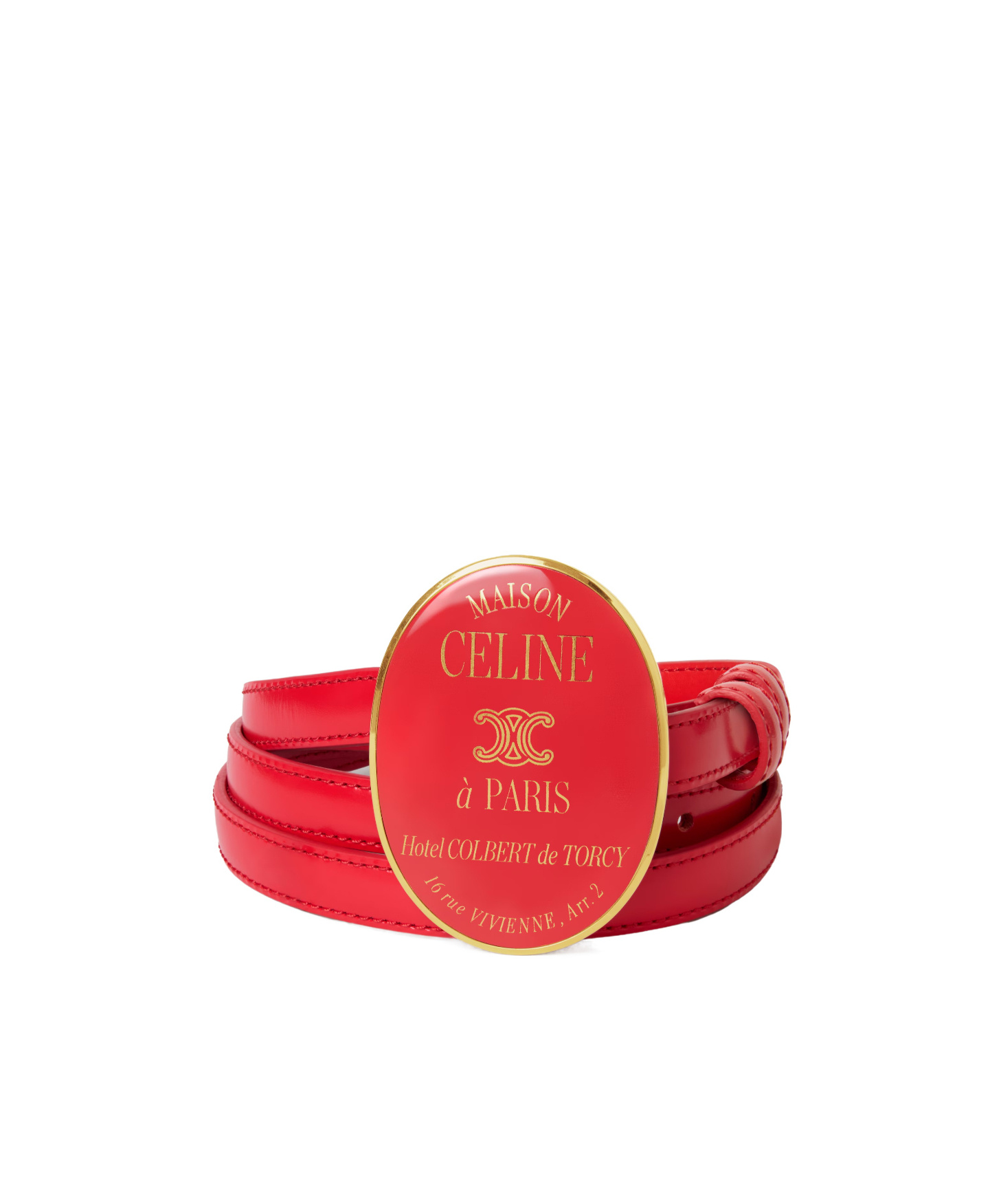 LITTLE MAISON BELT IN TAURILLON LEATHER WITH VARNISHED BUCKLE