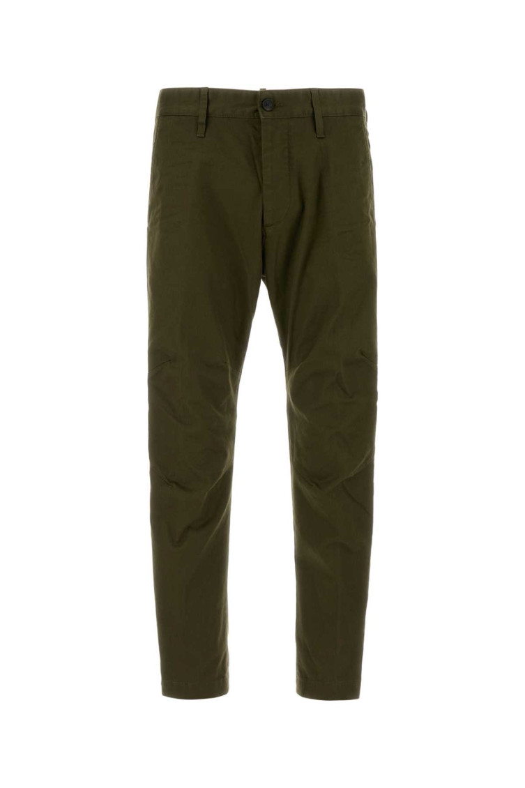 Olive Green Stretch Cotton Chino Pant