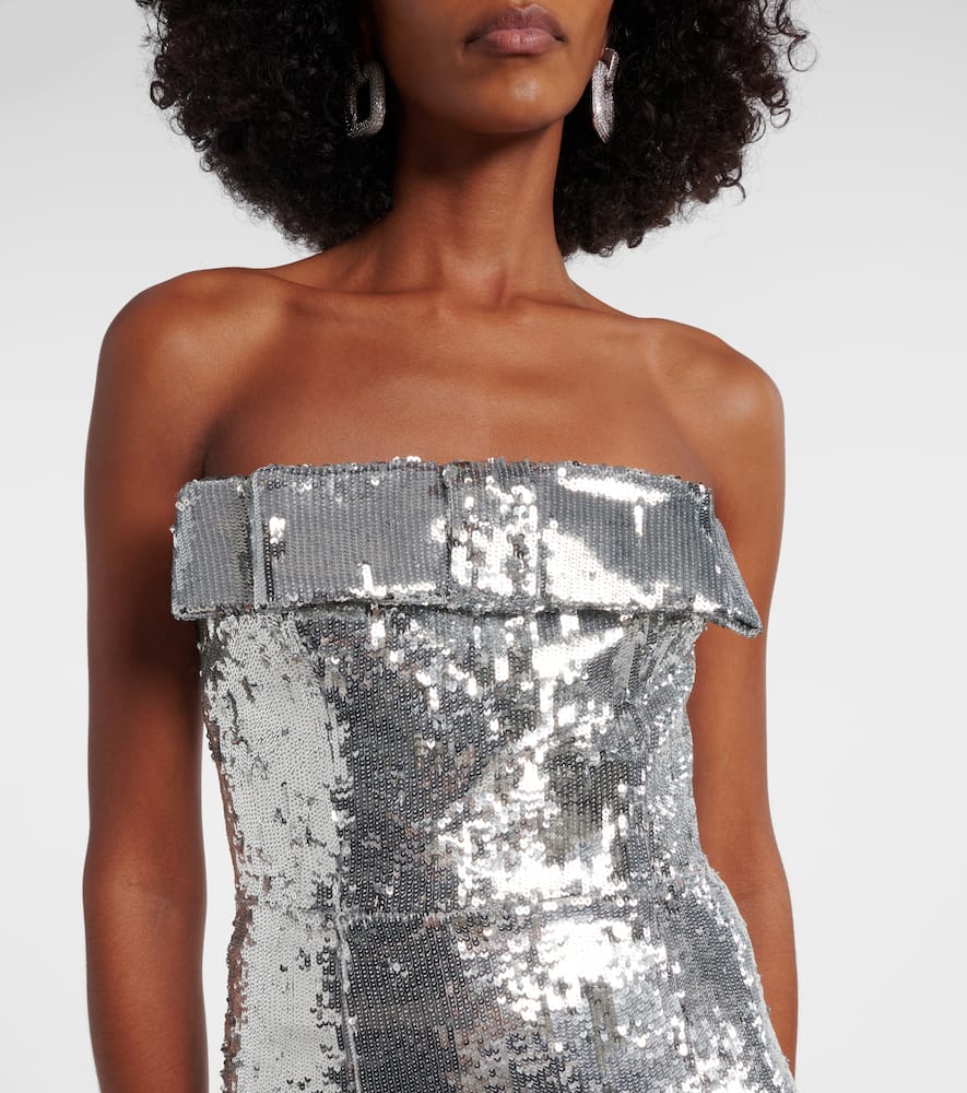 Sisu bow-detail sequined gown
