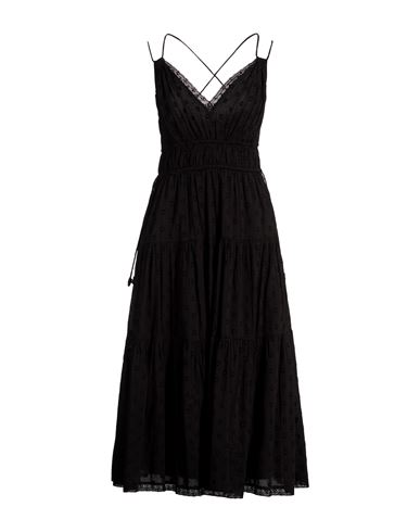 Woman Midi dress Black Size 2 Cotton