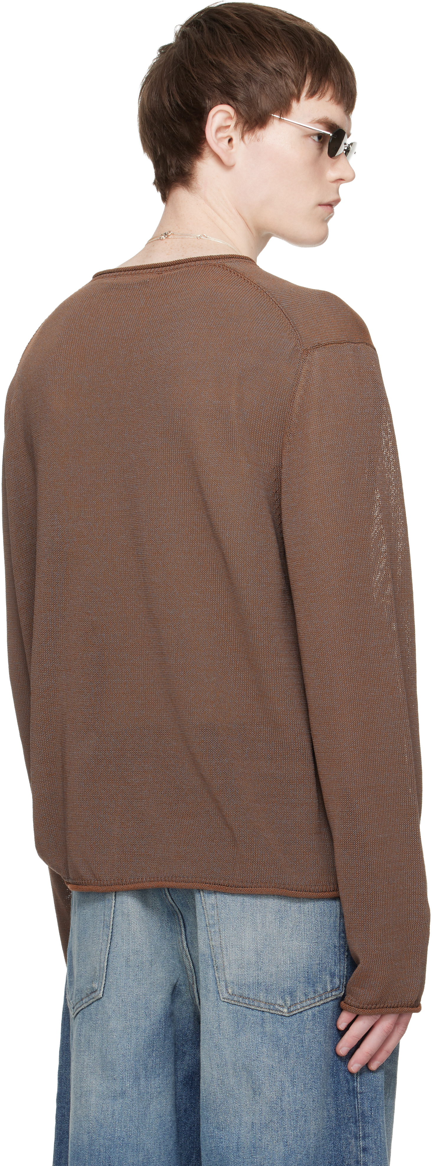 Brown Rigid Popover Sweater