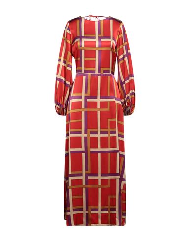 Momoní Woman Maxi dress Tomato red Size 4 Silk, Elastane