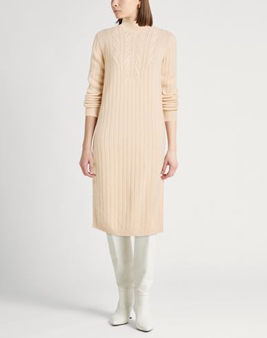 Woman Midi dress Cream Size L Cashmere, Metal