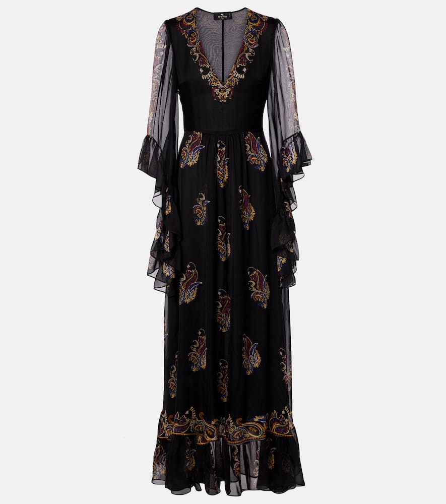 Paisley silk maxi dress
