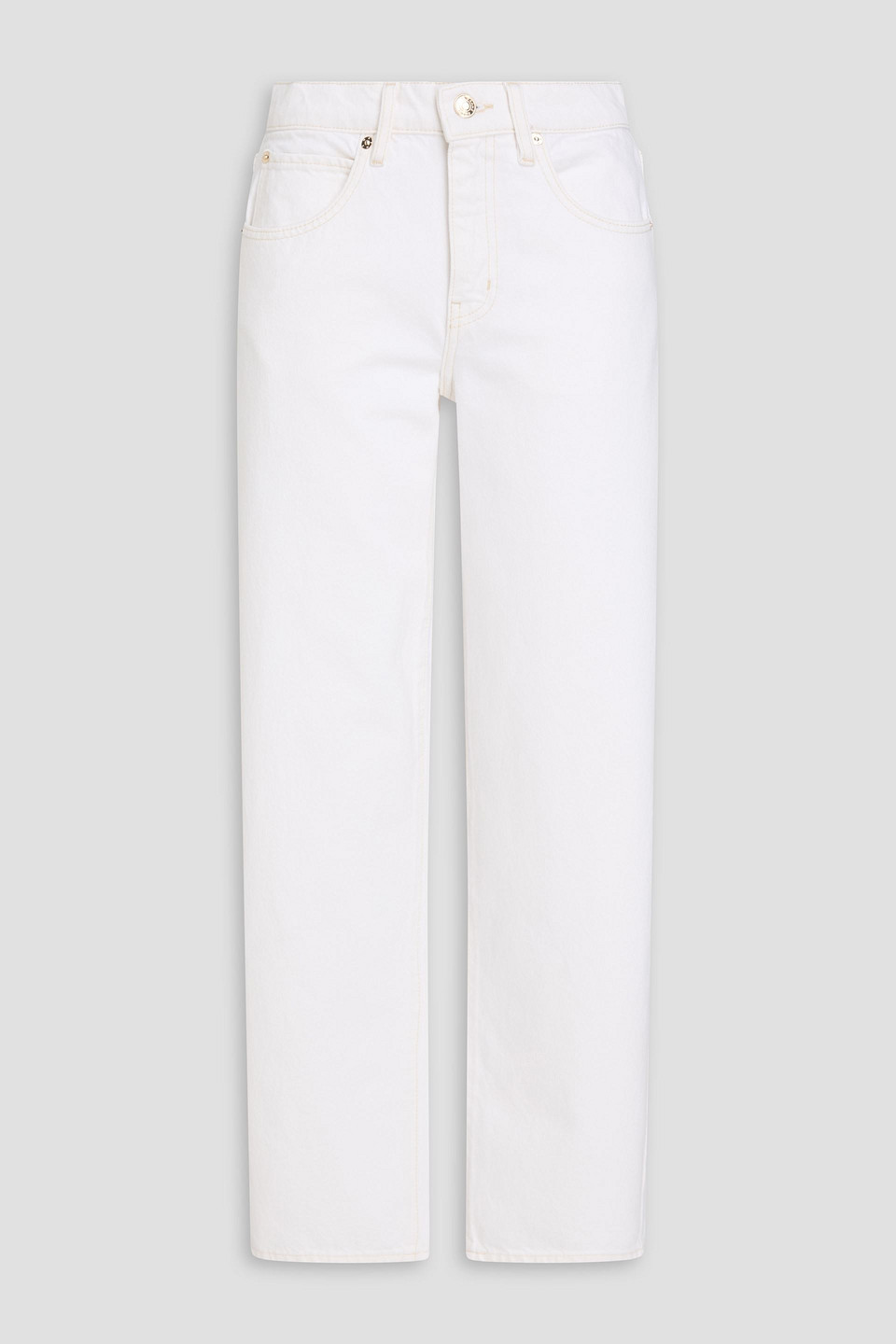 Mid-rise barrel-leg jeans - White - 26