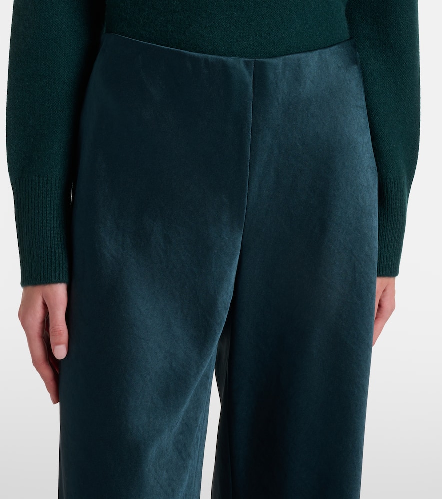 High-rise satin wide-leg pants