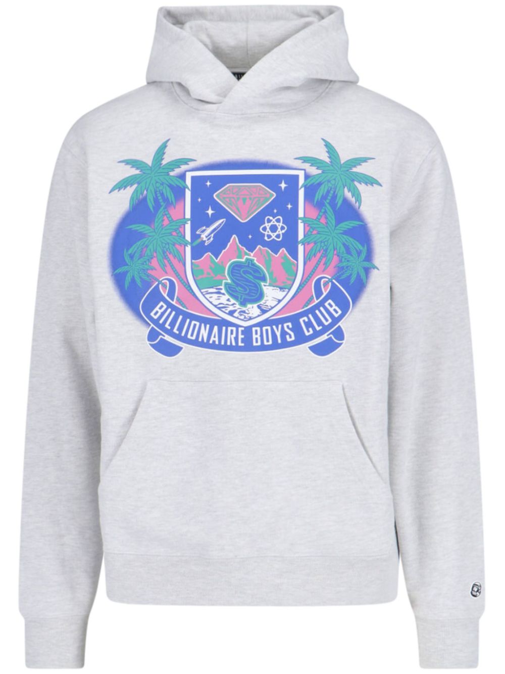 Tropical Crest Popover hoodie - Grey