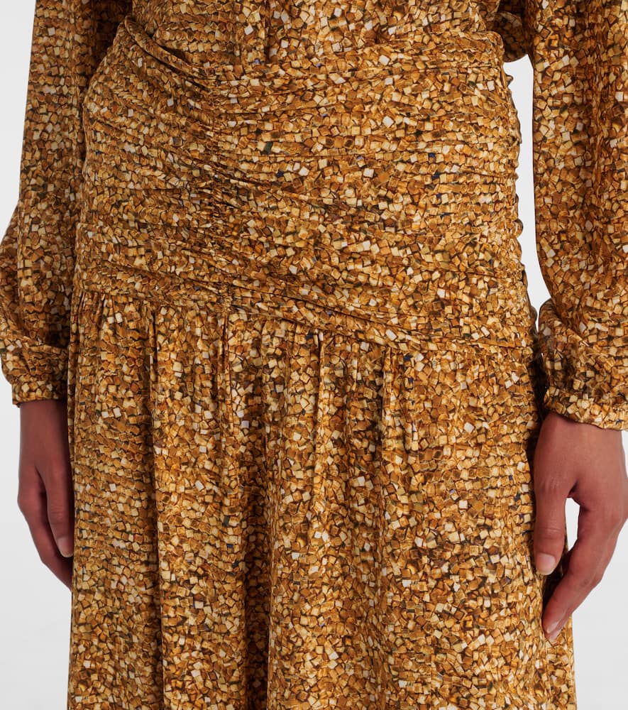 Syana printed silk-blend maxi skirt
