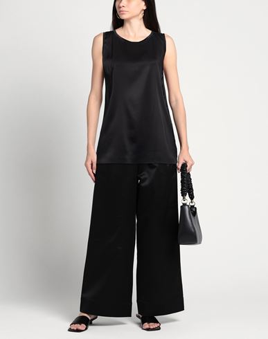 Woman Top Black Size 12 Silk, Elastane