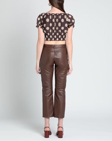 Woman Top Dark brown Size M Polyester