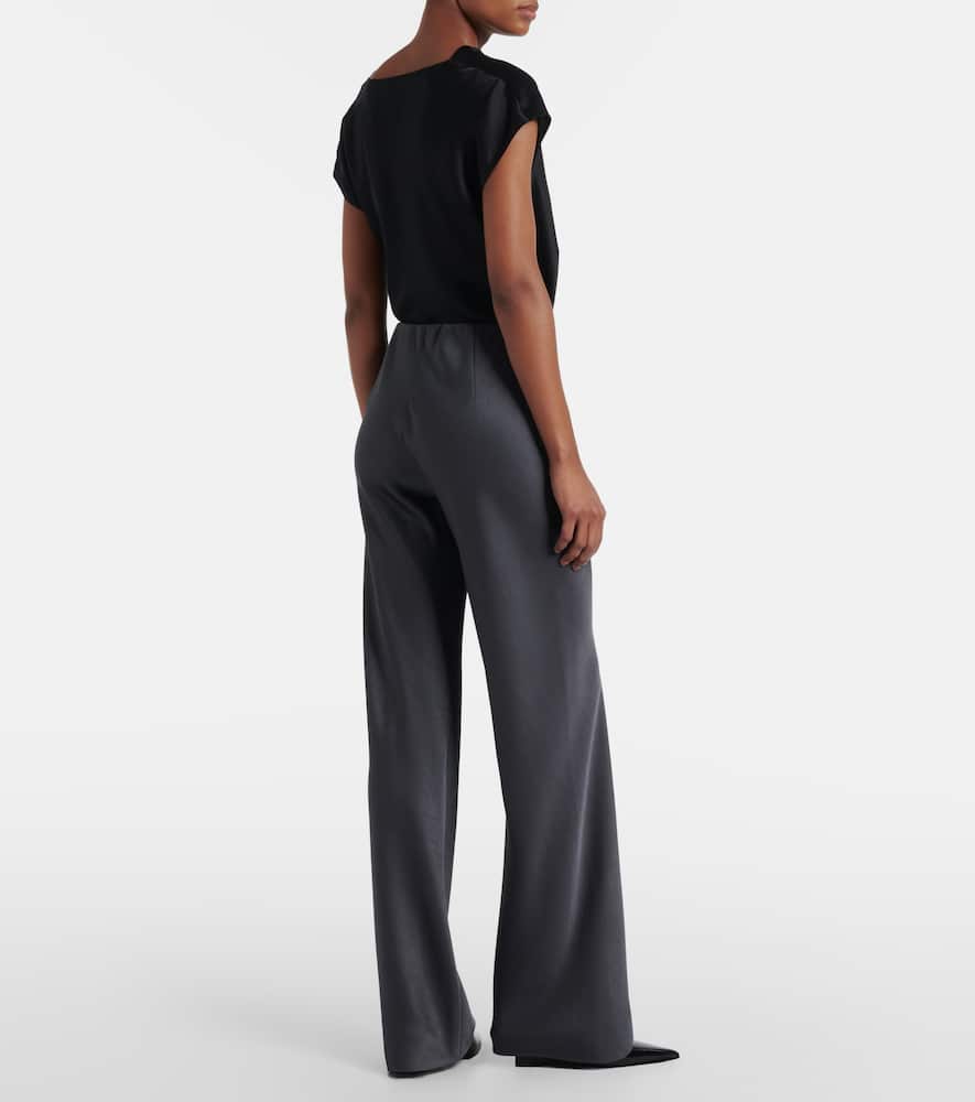 High-rise satin straight pants