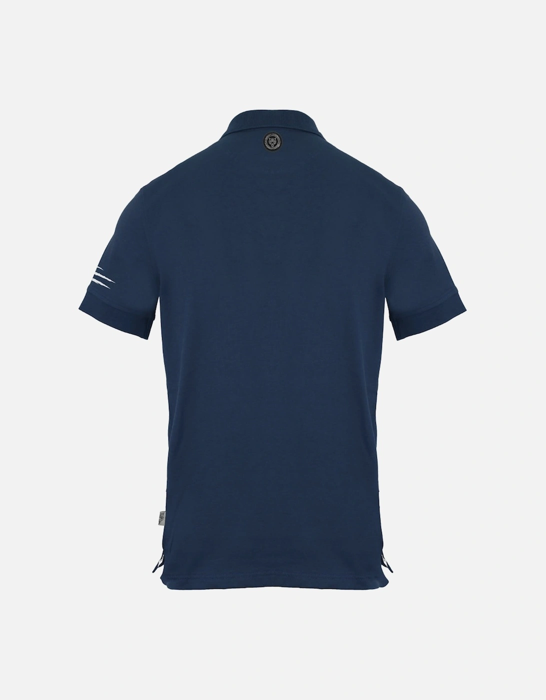 Men's Plein Sport Circle Emblem Logo Navy Blue Polo Shirt - Size: 40/Regular