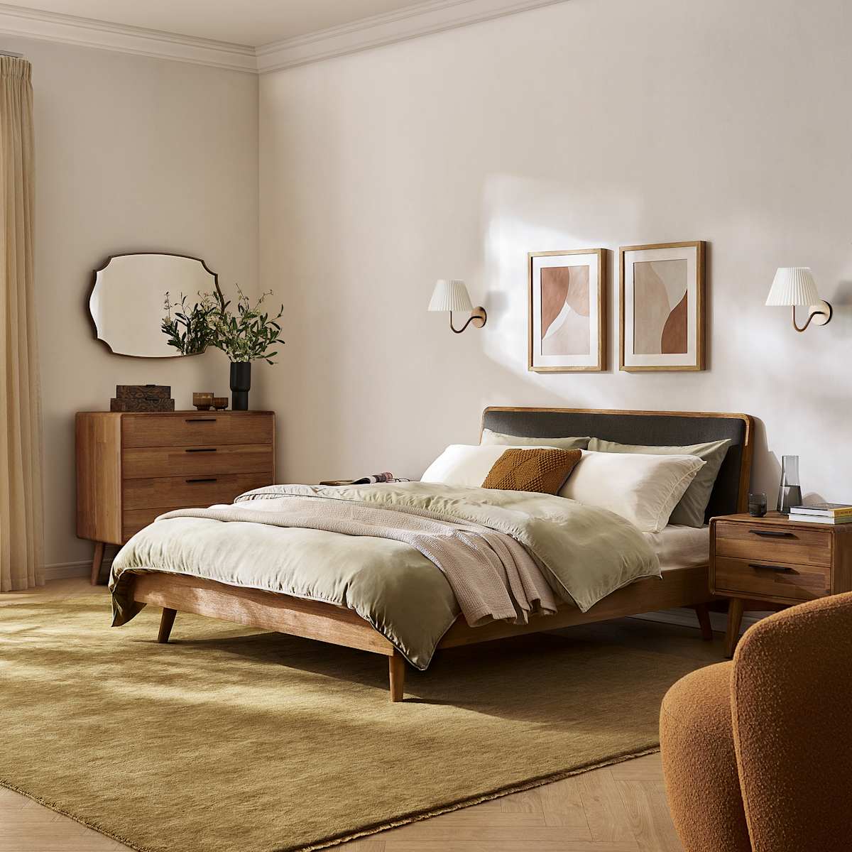 Performance Fabric King Bed - Dark Grey