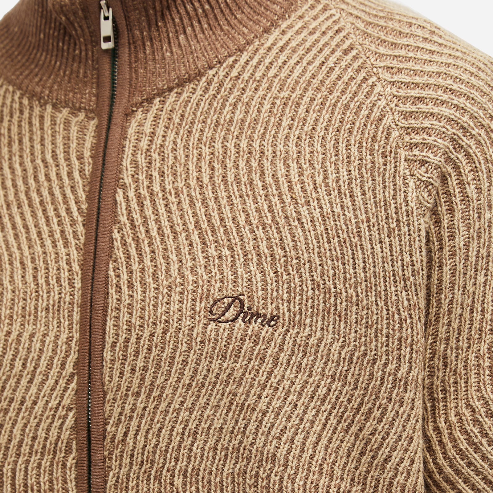 Men's Double Zip Knit in Camel