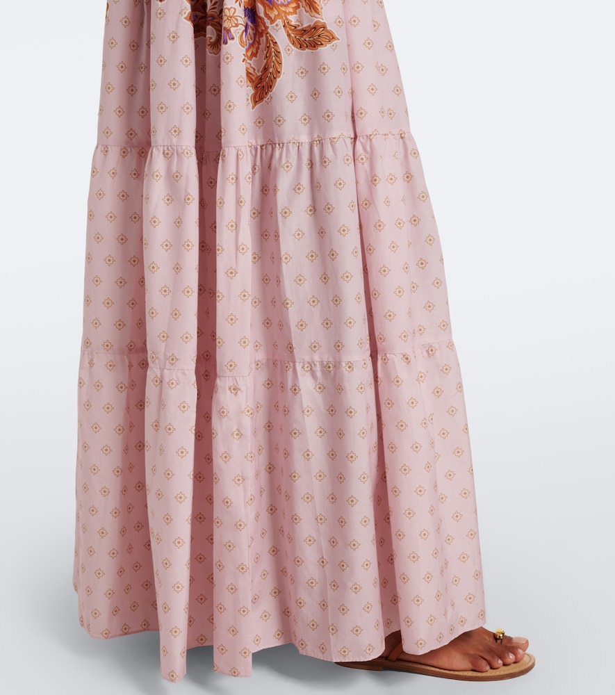 Clover printed cotton and silk maxi dress