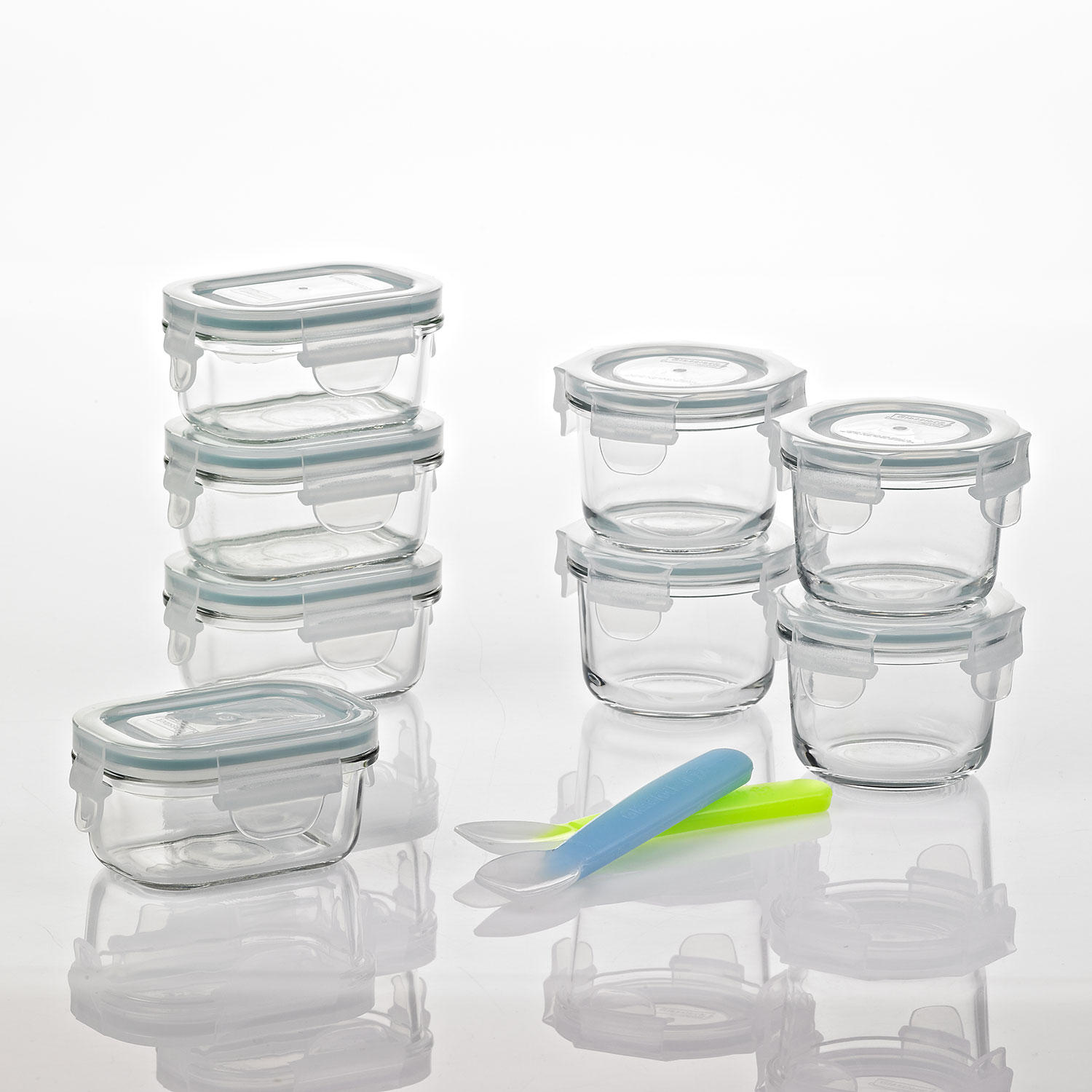 18-Piece Baby Food Glass Container Set