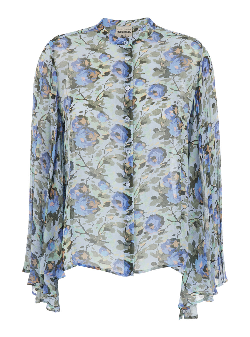 Floral Print Viscose Blouse — Multicolor