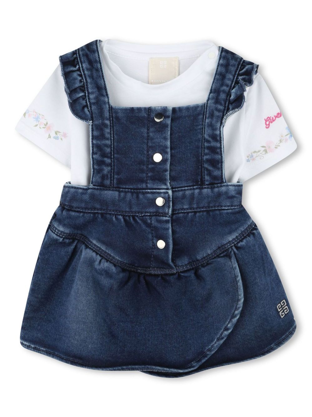 Logo dress and t-shirt set - Blue